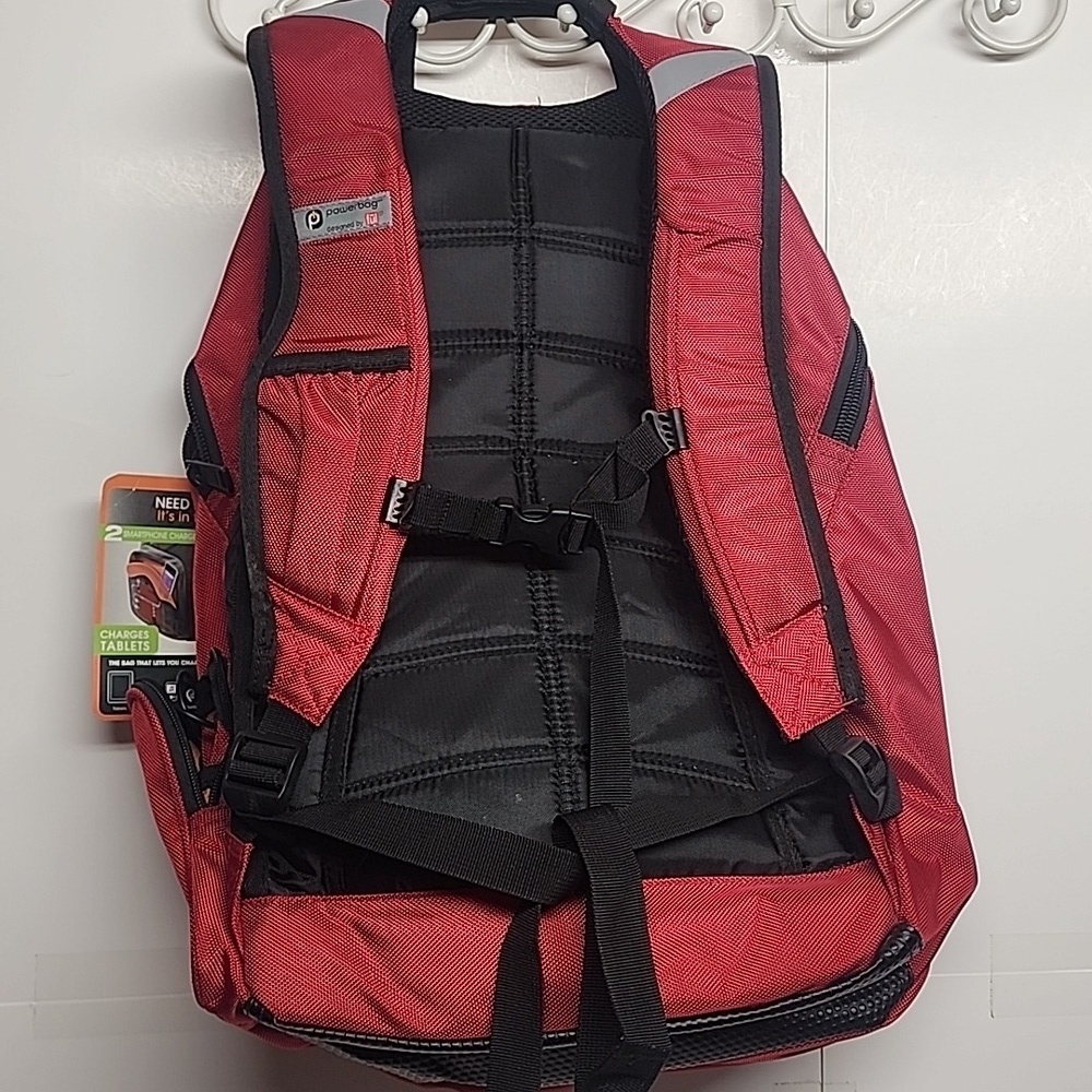 FUL Powerbag Red Backpack with Black Accents NWT Great Gift Need Power? - Picture 5 of 16